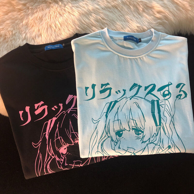 Camiseta de manga corta con estampado 3D para chica, camiseta coreana fresca, Ins Harajuku, informal, Popular, de moda, de verano, 2021