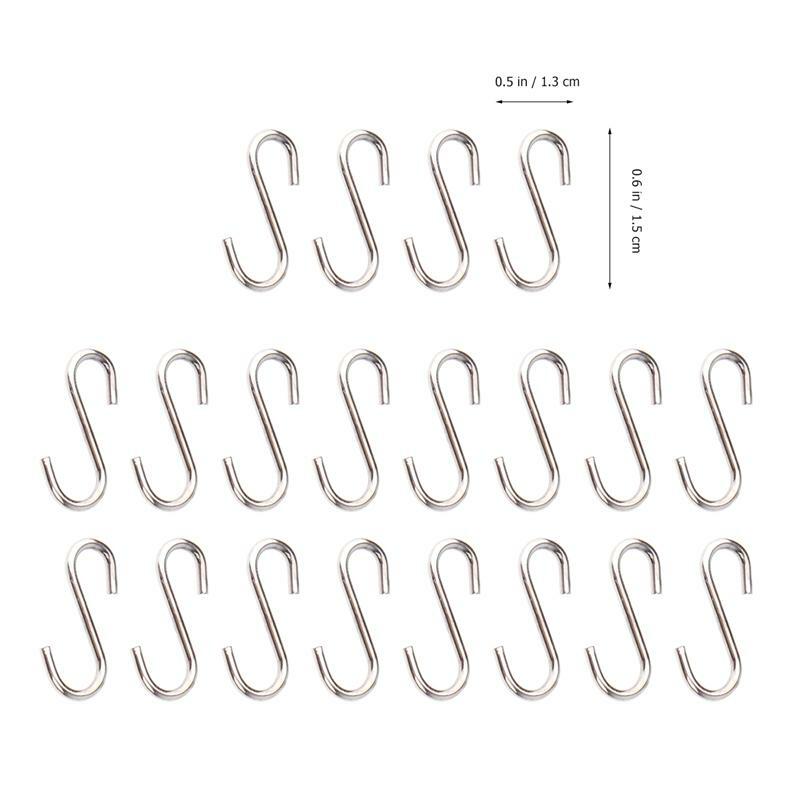 100PCS DIY Mini S-Shaped HooksทนทานS-รูปตะขอสแตนเลสรูปตัวSแขวนโลหะDIY Mini S-รูปตะขอแขวน