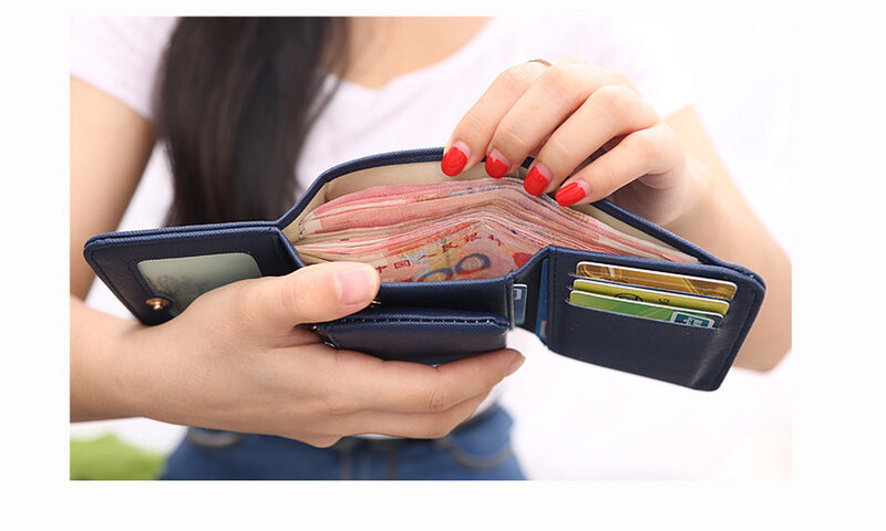 محفظة من جلد البولي يوريثان مع تاج ، للنساء ، محفظة طويلة/قصيرة ، محفظة للهاتف ، جيب نقود ، حامل بطاقات ، محفظة