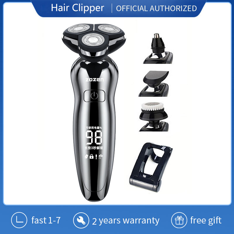 Alat Cukur Listrik Pemotong Rambut Listrik Pria 4D USB Isi Ulang Pemangkas Rambut Profesional Pemotong Rambut untuk Pria Dewasa Pisau Cukur