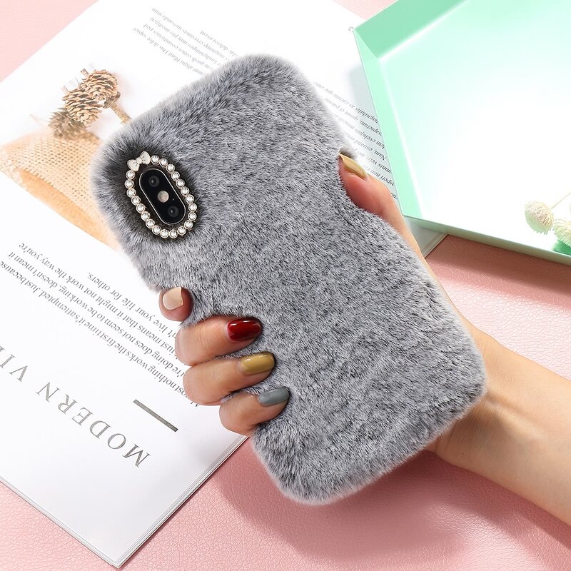 Luxe Bling Case Voor Samsung Galaxy A71 A51 5G A70 A50 A40 A20e A10 A20 A30 A41 A21s A81 a91 Warm Bont Pluche Zachte Siliconen Cover