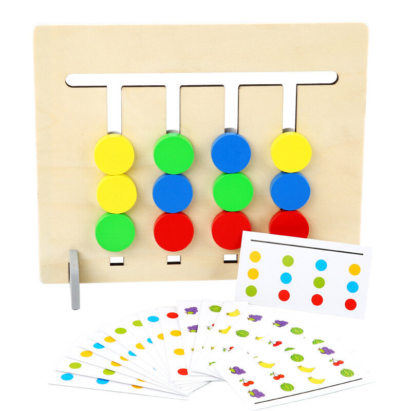 ثلاثية الأبعاد لغز مونتيسوري التعليمية لعبة خشبية اللون الفاكهة مطابقة الإدراك لعبة ما قبل المدرسة تعليم ألعاب تعليمية للأطفال