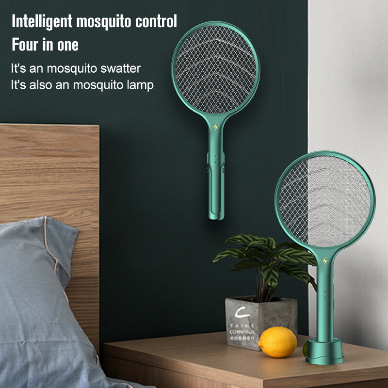 Mosquito Killer Mosquitoes Lamp Electric Fly Swatter Handheld Electronic Swat Bug Mosquito Insect Wasp Zapper Killer USB 3 Layer