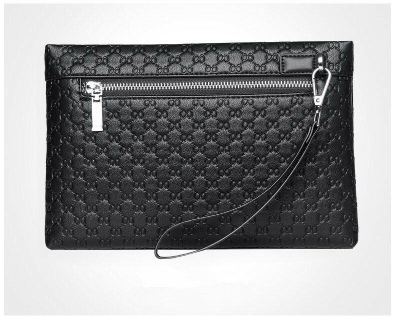 Men's Day Clutch Envelop iPad Case Bag Male Business Travel Bag Multi Functional Man's Bag, Black & Brown