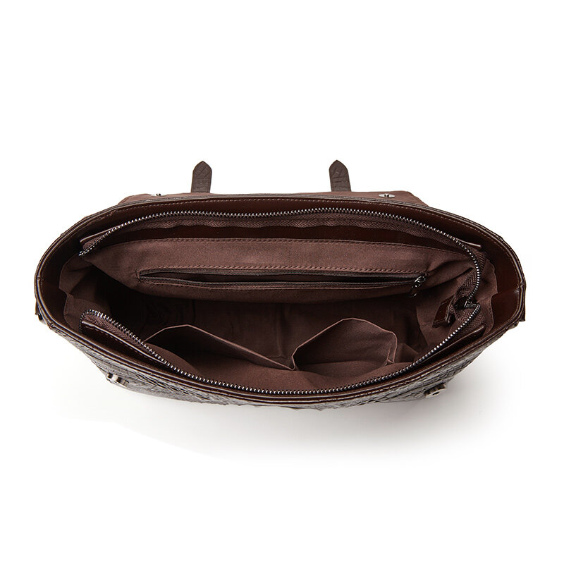 Мужской портфель с крокодиловым узором, вместительная сумка через плечо, дорожная сумка-мессенджер, новинка 2021