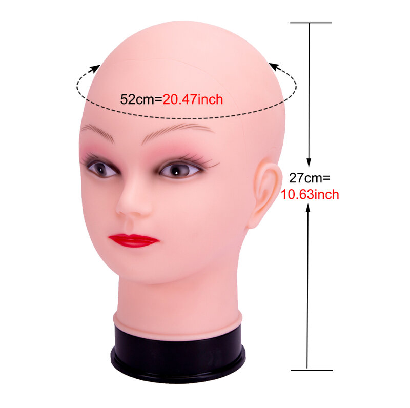 Alileader – trépied de 152cm avec tête de Mannequin, support de perruque noir, avec tête chauve, réglable, avec tête