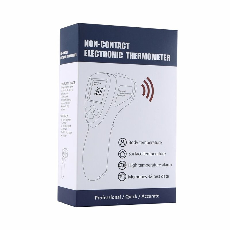 Thermomètre frontal infrarouge numérique sans contact thermomètre numérique IR Infrarojo thermomètre numérique Adulto pour bébé