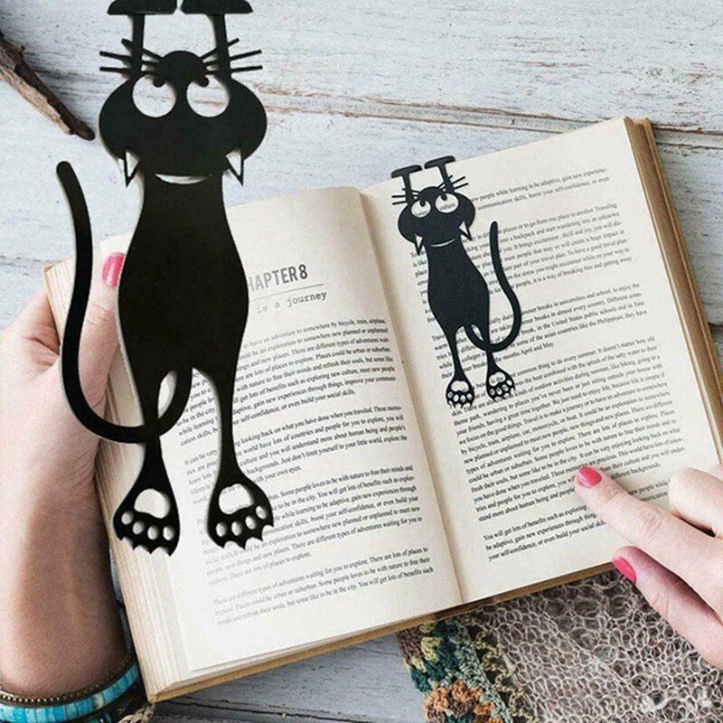 4 PCS Three-Dimensional Cute Cat Bookmark Acrylic Cartoon Animal Bookmark for Book Lovers Creative Gift