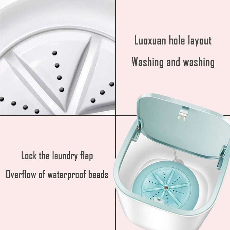 Ultraschall Tragbare mini turbo waschmaschine mit USB power versorgung mini kompakte, leichte persönliche waschen