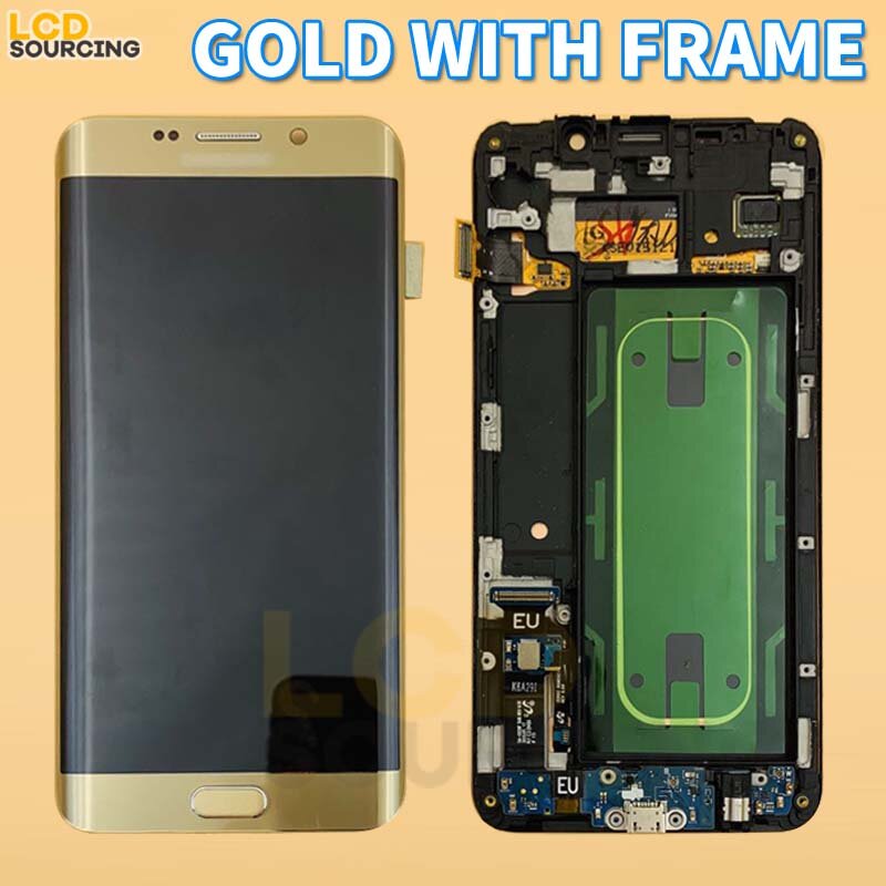 5.7 "PER Samsung Galaxy S6 bordo più Display LCD G928 G928F Touch Screen Digitizer Assembly per Samsung s6 bordo LCD Sostituire G925