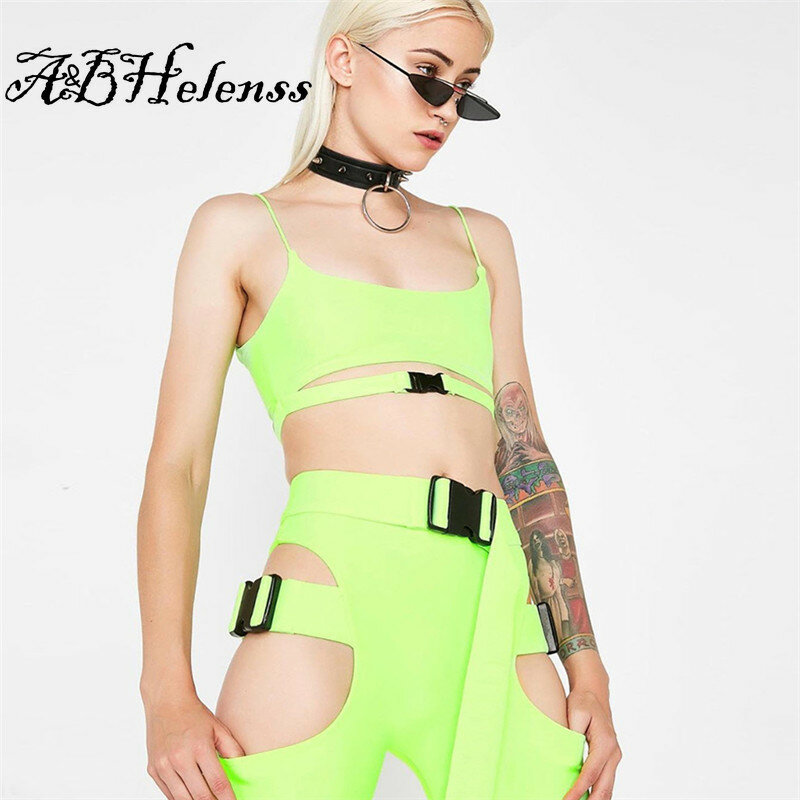 Verão conjunto de duas peças conjunto de calções femininos botão topo colheita oco shorts sexy gótico hip hop casual festa roupas streetwear conjuntos
