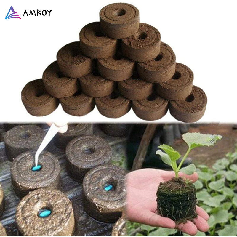 AMKOY 30Mm Jiffy Than Bùn Viên Cây Giống Đất Khối Máy Làm Bắt Đầu Cắm Hạt Giống Khởi Động Chuyên Nghiệp Cho Sân Vườn Tránh Gốc Khối