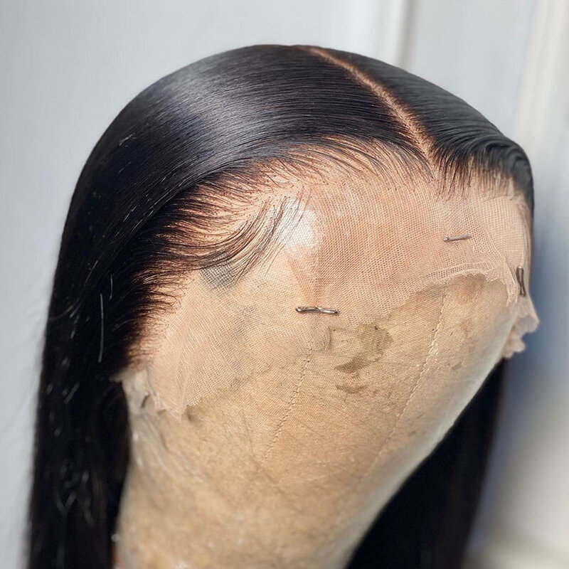 Bob corto peluca brasileña hueso recto pelucas de cabello humano 13x1 transparente pelucas de encaje Preplucked cabello peluca para mujeres
