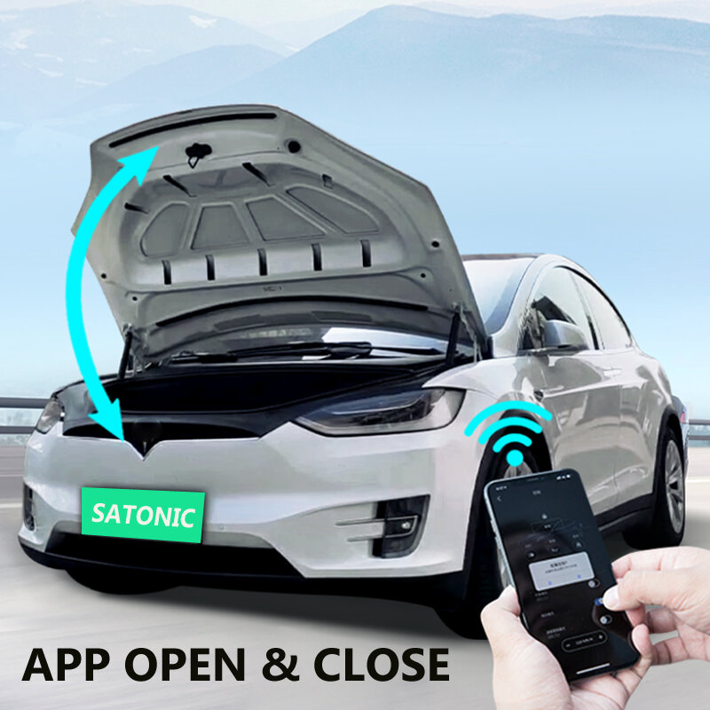 Satonic電気自動frunk車変更された自動昇降パワーフロントテスラモデル3 2016-2021のための防水V5.0アプリ