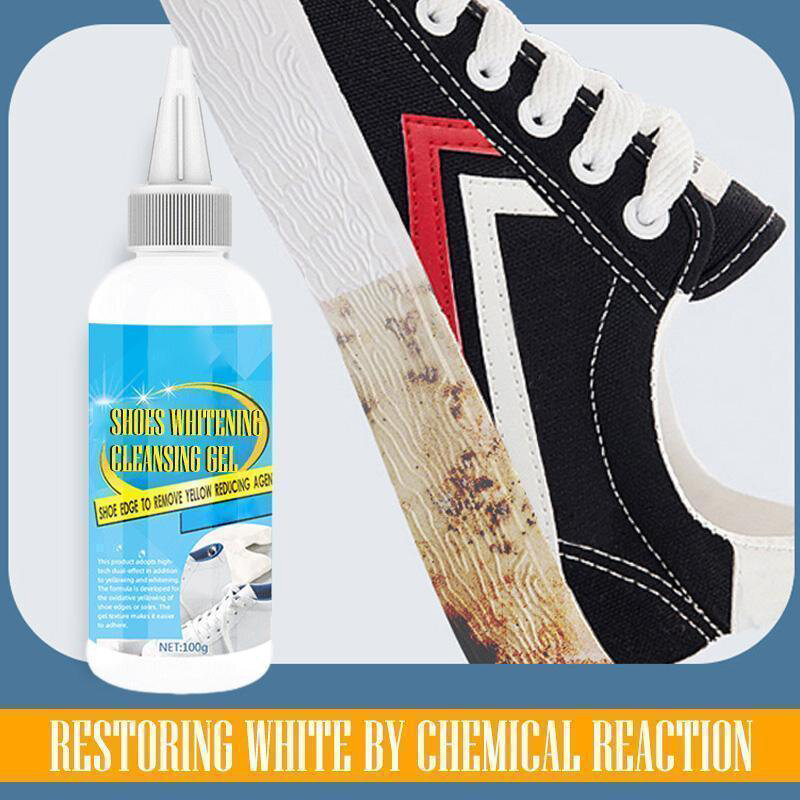100G White Shoes Cleaner Shoes Whitening Cleansing Gel For Shoe Brush Shoe Sneakers Shoes Cleaning With Making Tape