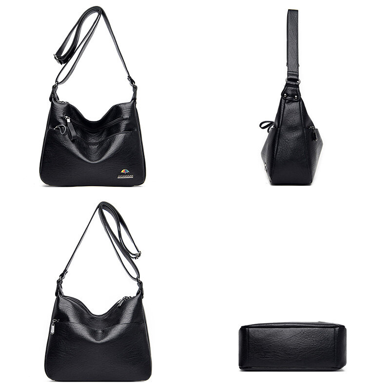 Vintage Women PU Leather Shoulder Bag High Quality Pu Leather Crossbody Bags For Women 2021 Ladies Purse Handbag bolsa feminina