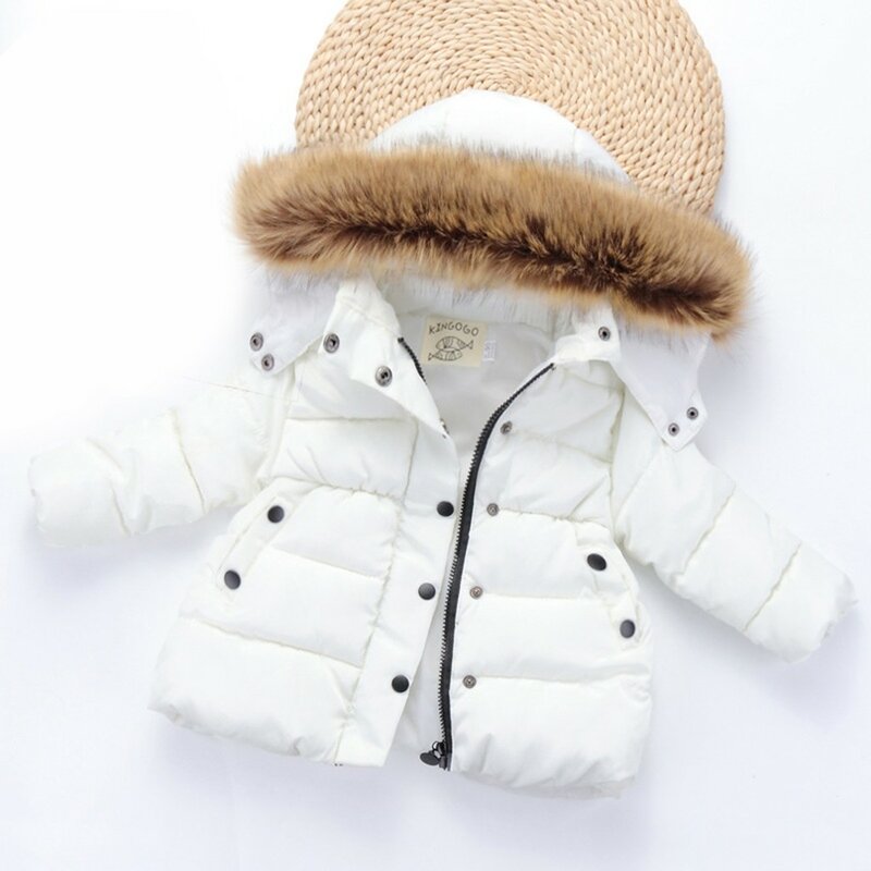Doudoune d'hiver pour enfants, manteau épais à capuche avec fermeture éclair pour filles de 1 à 5 ans, nouvelle collection 2021