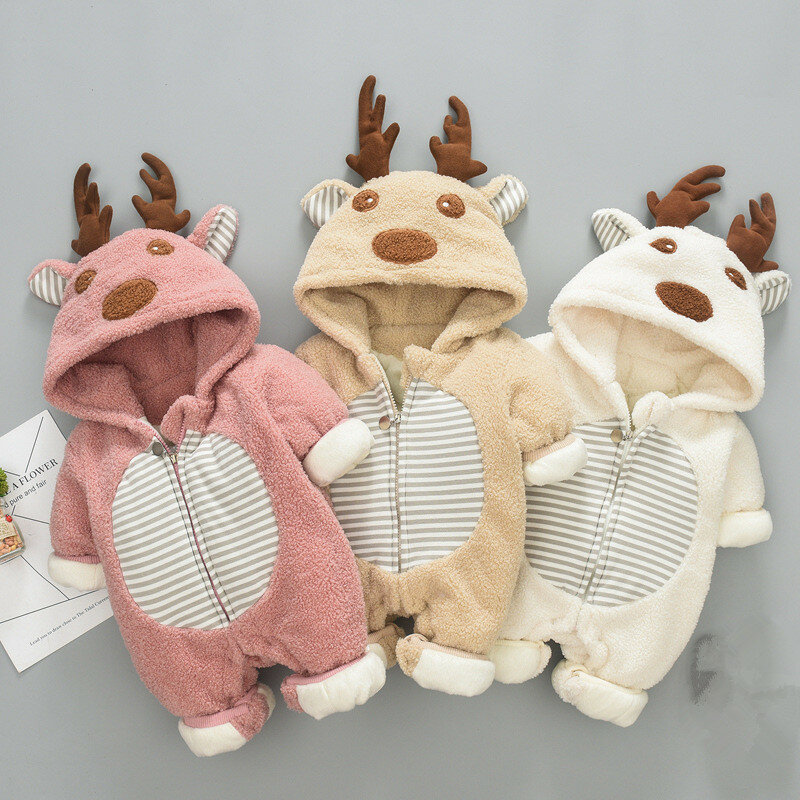 Pelele de invierno para bebé recién nacido, mono grueso y cálido para niña y niño, traje de nieve de algodón de dibujos animados, ropa infantil 2020