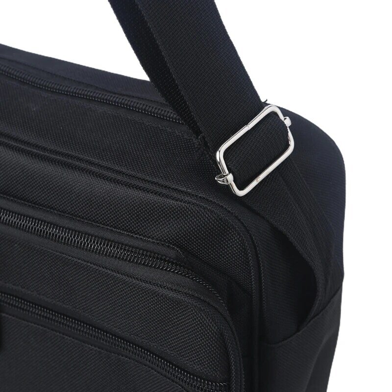 600D Dacron เครื่องมือช่างไฟฟ้าสีดำผ้าใบ Satchel กระเป๋าเครื่องมือทนทานกระเป๋าสวมใส่ไหล่กระเป๋า R7UB