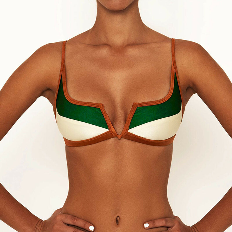 Conjunto de Bikini Vintage para mujer, bañador con sujetador de realce en V, Microbikini de dos piezas, traje de baño para mujer 2022