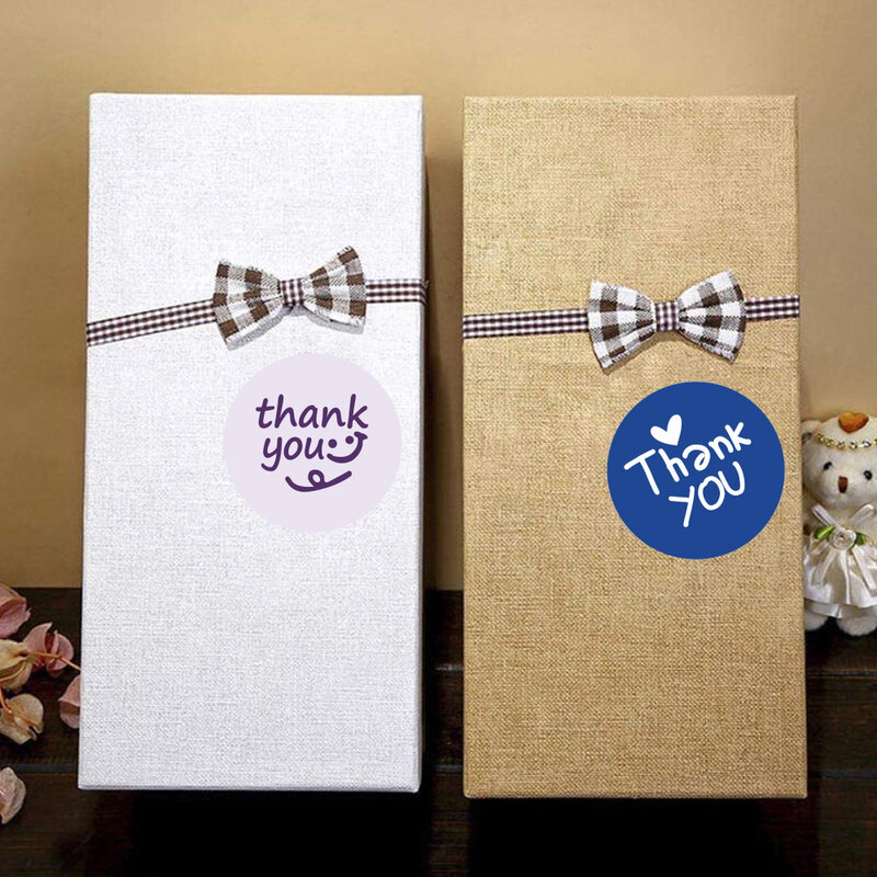 50-500 pces 1 Polegada coração coreano adesivo obrigado caixa de cartão de cozimento natal embalagem etiqueta de vedação decoração do casamento papelaria