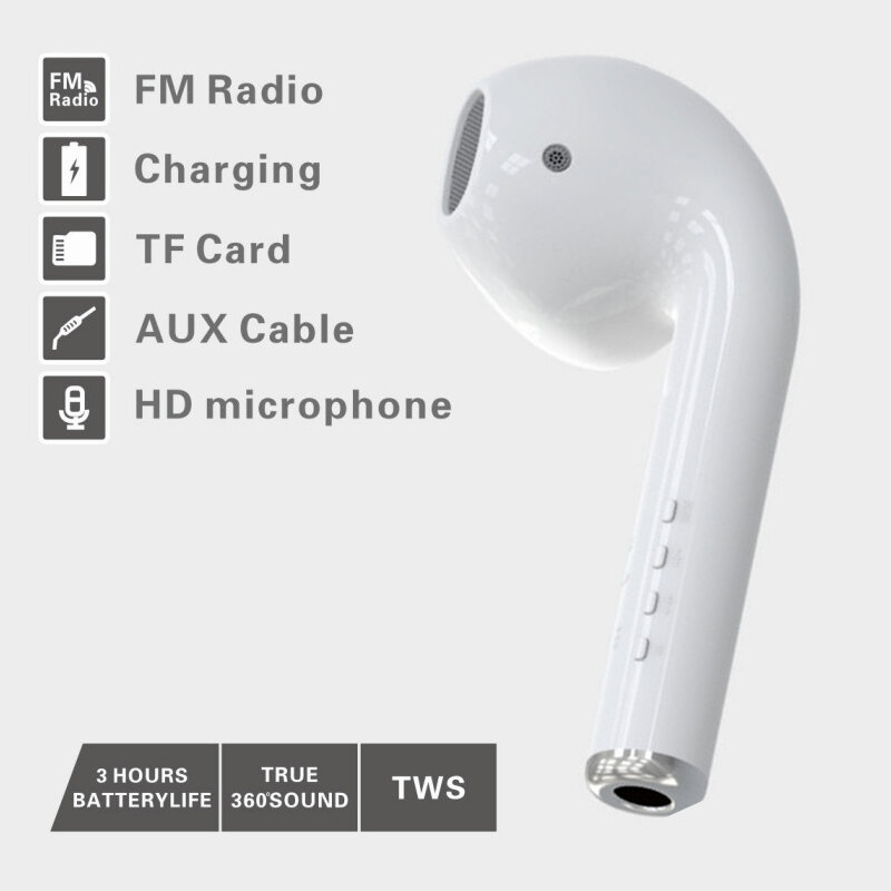 Tws Luidsprekers Paar Giant Headset Speaker Bluetooth Oortelefoon Ontwerp Draadloze Draagbare Speaker 3D Stereo Geluid Fm Usb Mic Tf Aux