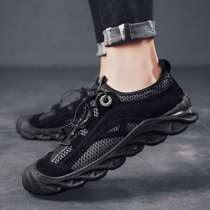 2021 الصيف الرجال شبكة حذاء كاجوال بفتحات تهوية موضة لينة التصميم الأصلي متعدد الوظائف أحذية في الهواء الطلق أحذية رياضية حجم كبير