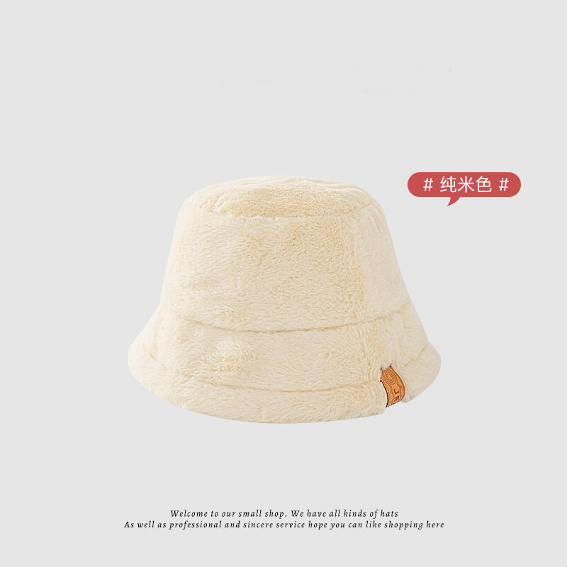 Zimowy nadruk z krową pluszową kapelusze wiadro dla kobiet ciepły z miękkiego aksamitu rybak czapka pani turystyka kapelusz na zewnątrz moda czapki z płaskim wierzchem