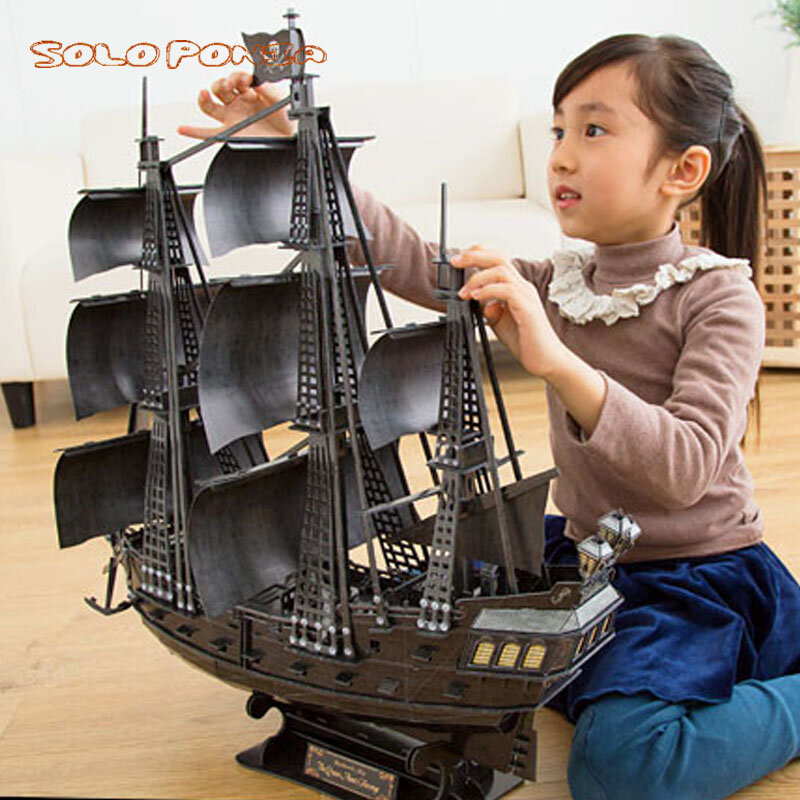 La Vendetta di Super-Enorme 68 centimetri Grande Queen Anne di Pirati dei caraibi di cartone di montaggio sailling nave di costruzione di modello kit di giocattoli