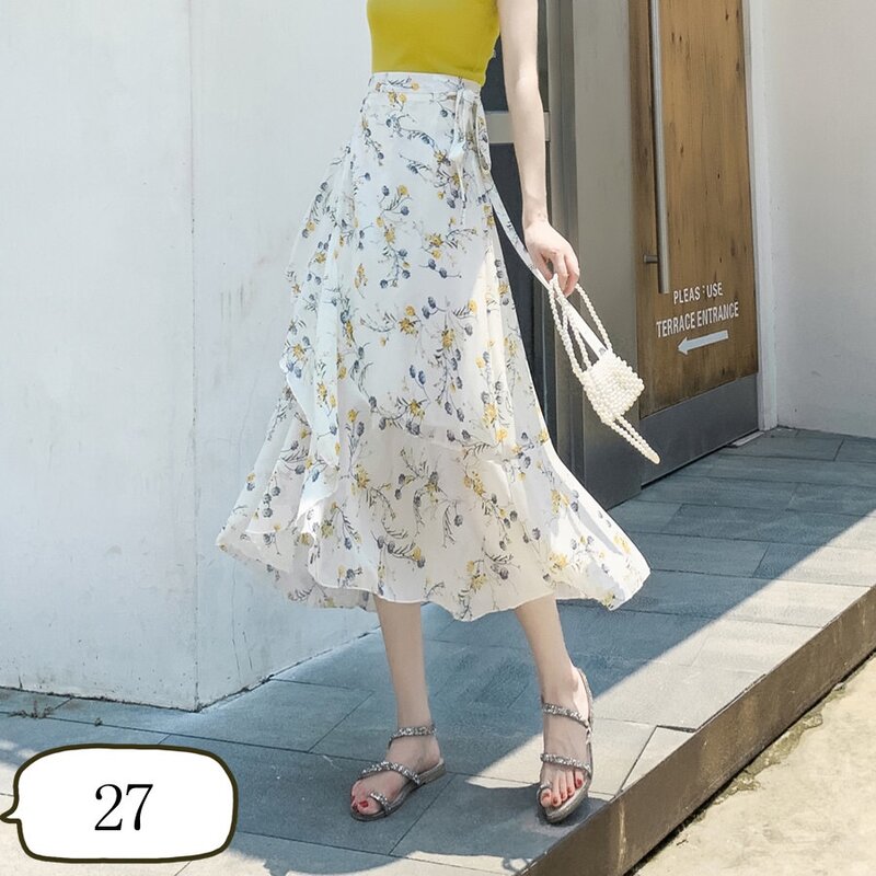 Юбка Женская длинная на шнуровке, пикантная модная свободная приталенная, с оборками и высокой талией, пляжная одежда, на лето