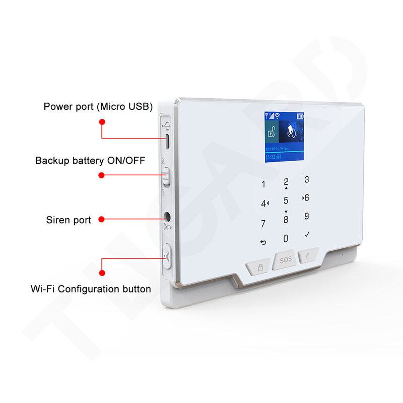 TUGARD G20 WIFI GSM Système d'alarme de sécurité à domicile Tuya Kit d'alarme antivol intelligent avec détecteur sans fil 433Mhz et capteur de porte