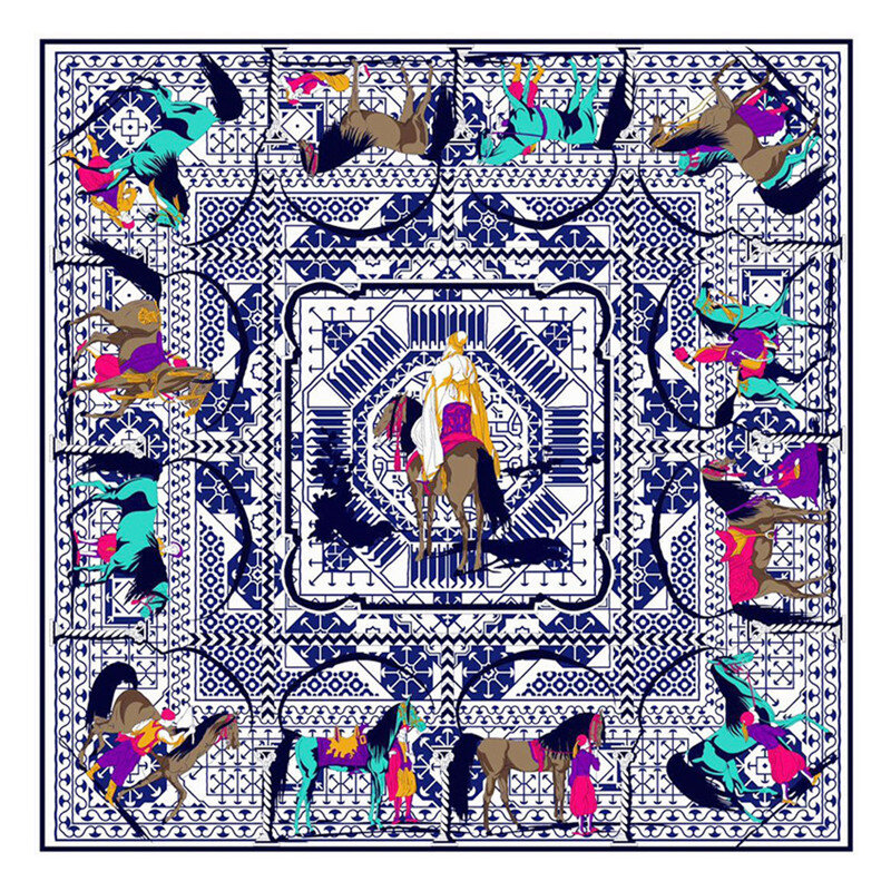 レトロな正方形の女性のシルクショール、130センチメートルスカーフ、シルクのスカーフ、正方形手紙、デザイナースカーフビッグ、130センチメートル絹のスカーフ