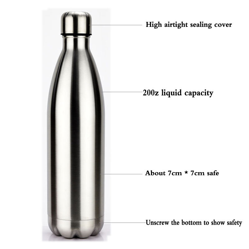 Термос-стакан из нержавеющей стали, портативная уличная и дорожная бутылочка для хранения ценных вещей, металлический, скрывающийся