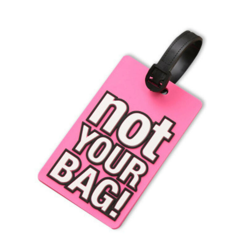 Étiquette de voyage Portable en silicone, lettre créative, pas votre sac, accessoires de voyage mignons, étiquettes de bagage, valise Style dessin animé, à la mode