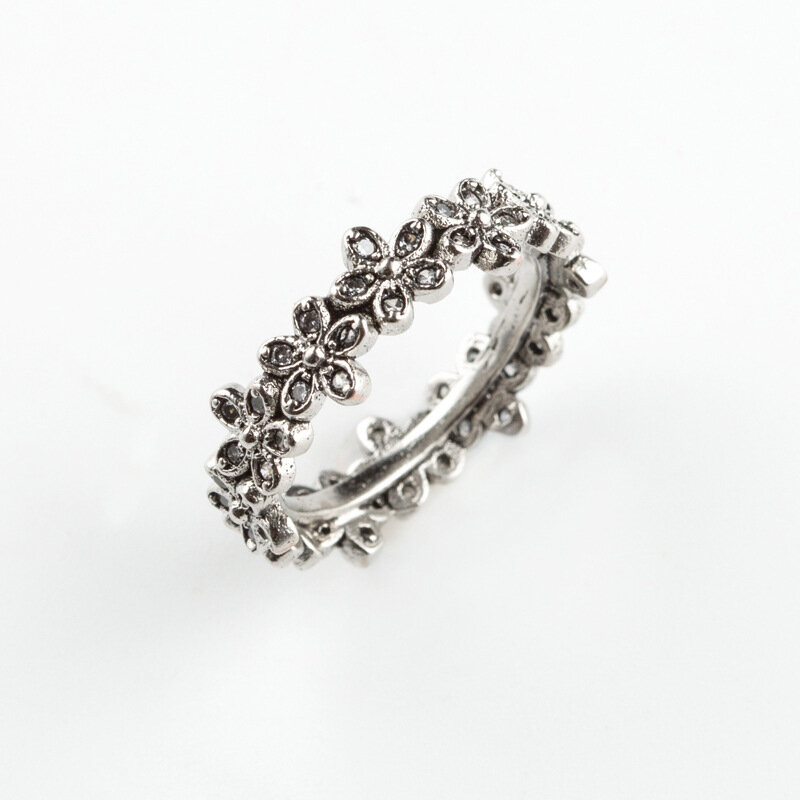 Śliczne stokrotka kwiat diament kryształ Retro na przyjęcie pierścionek na prezent kwiat osobowości biżuteria Party urodziny prezent hurtownie w stylu Retro