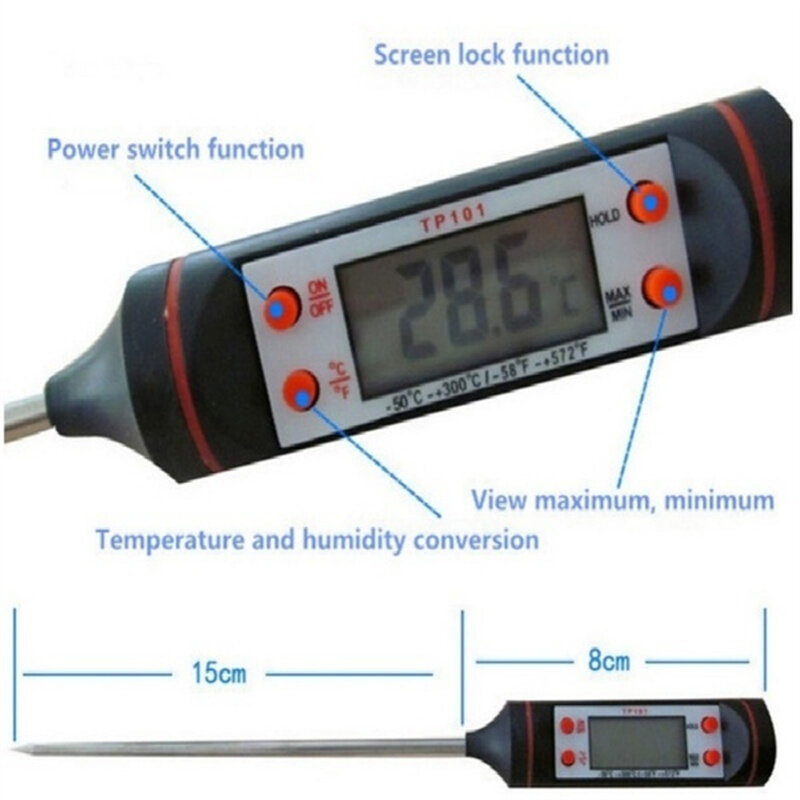 Termometro per alimenti digitale in acciaio inossidabile stile penna cucina BBQ utensili da pranzo strumenti di misurazione della temperatura utensili da cucina