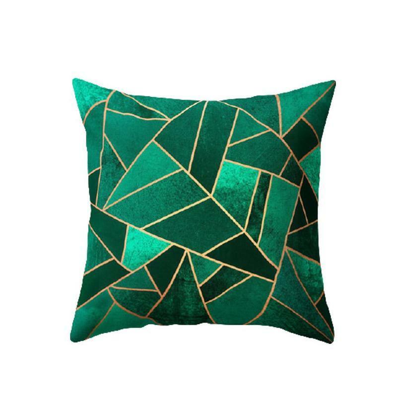 2021 Геометрическая наволочка из зеленого мрамора, украшение для всей семьи, мягкая декоративная подушка для автомобиля, дивана, диванная под...