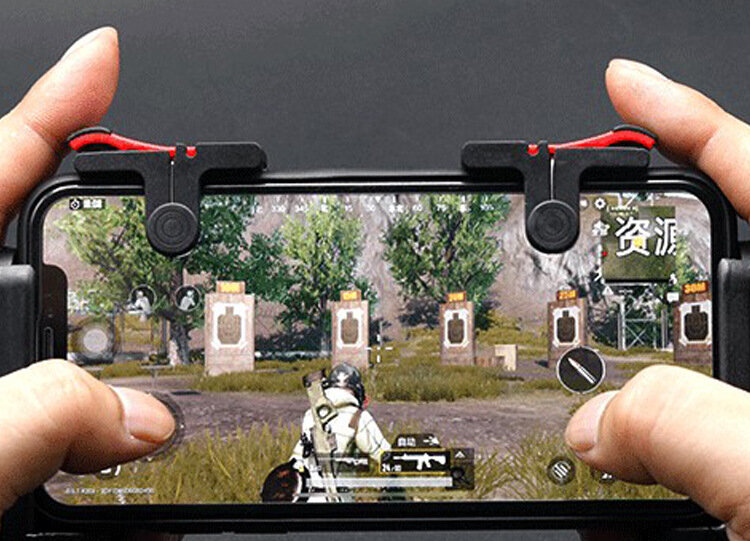 Manette de jeu PUBG L1/R1 pour téléphone mobile, 2 pièces, Joystick avec poignée, déclencheur de tir gratuit, accessoires pour iPhone et Android, avec boîte