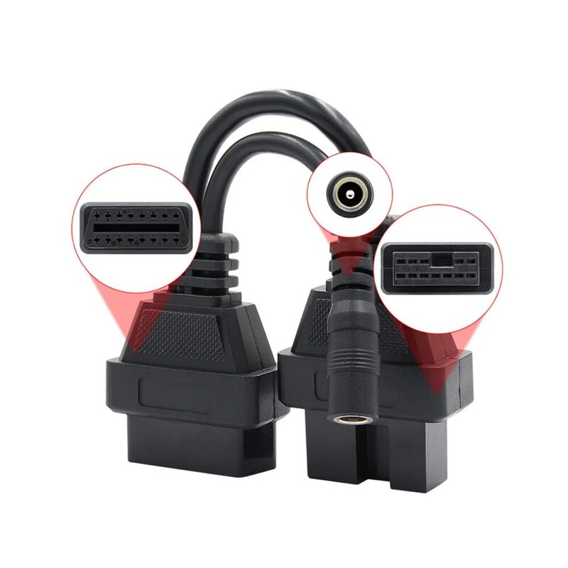 For Mitsubishi 12 Pin To 16 Pin Male To Female OBD2  Connector Cable Diagnostic Tool