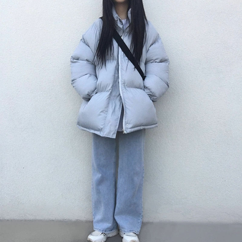 Пуховик стильное хлопковое пальто Новинка 2021 в Корейском стиле с подкладкой в гонконгском стиле свободные женские короткие студенческие к...