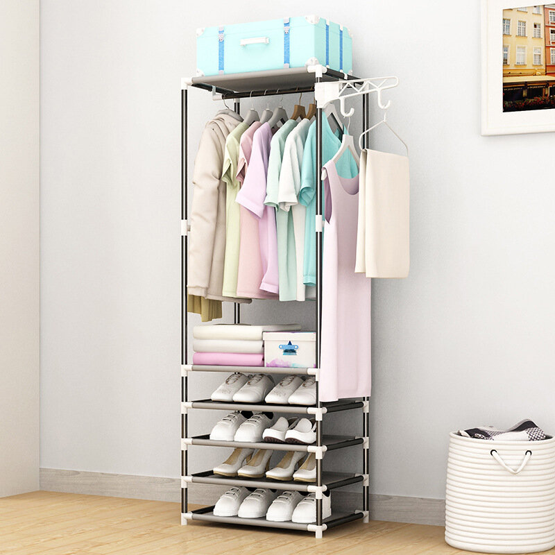 Moda simples casaco rack de grande capacidade quarto armário roupas cabide mutifunctional organizador armazenamento prateleira chão