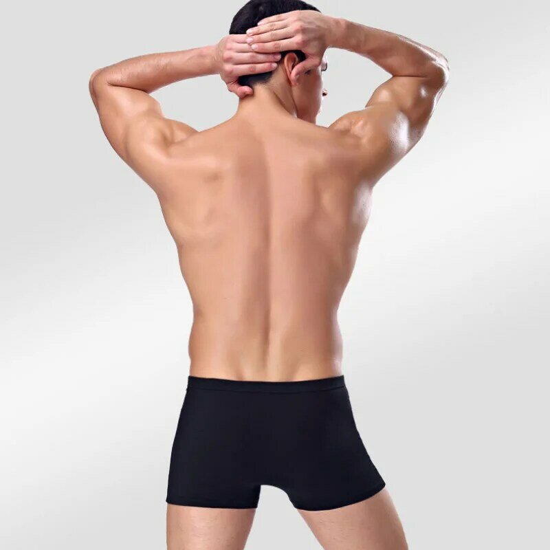 7 pçs/lote roupa interior masculina cor sólida modal u convexo cintura média respirável boxer underwear shorts estiramento tamanho maior L-3XL