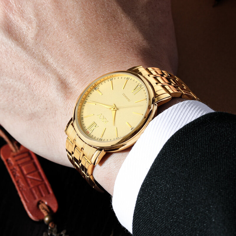 Reloj de pulsera de cuarzo dorado KKY para hombre y mujer, cronógrafo creativo de lujo, resistente al agua, para negocios, 2021