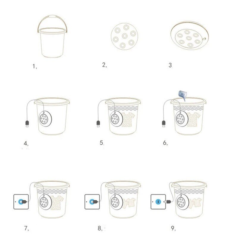 Máy Giặt Mini Di Động Xoay Máy Giặt, Có Thể Điều Chỉnh Với Cáp USB Tiện Lợi Cho Du Lịch/Nhà/Đi Công Tác
