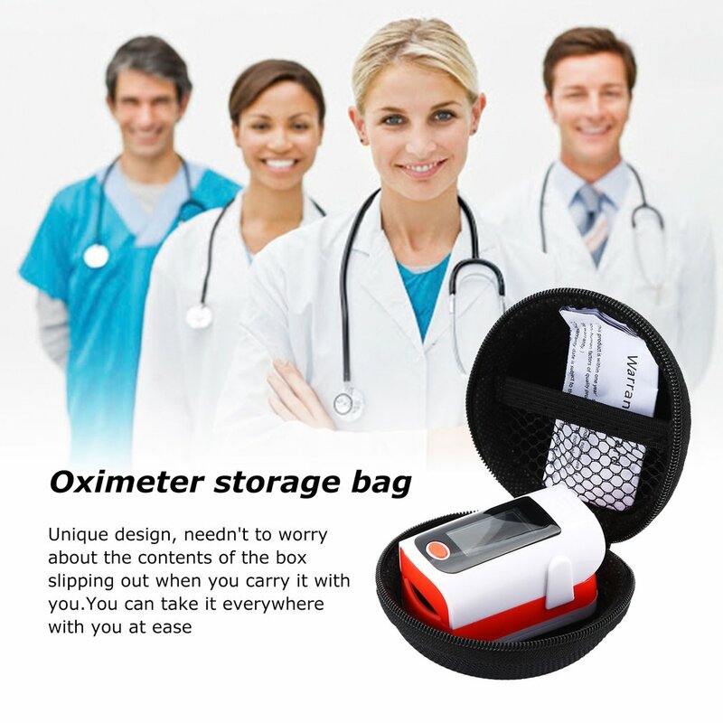 Oxímetro Digital para medir saturación de oxígeno en sangre, pantalla OLED de cuatro colores con bolsa de almacenamiento EVA, cubierta protectora de silicona