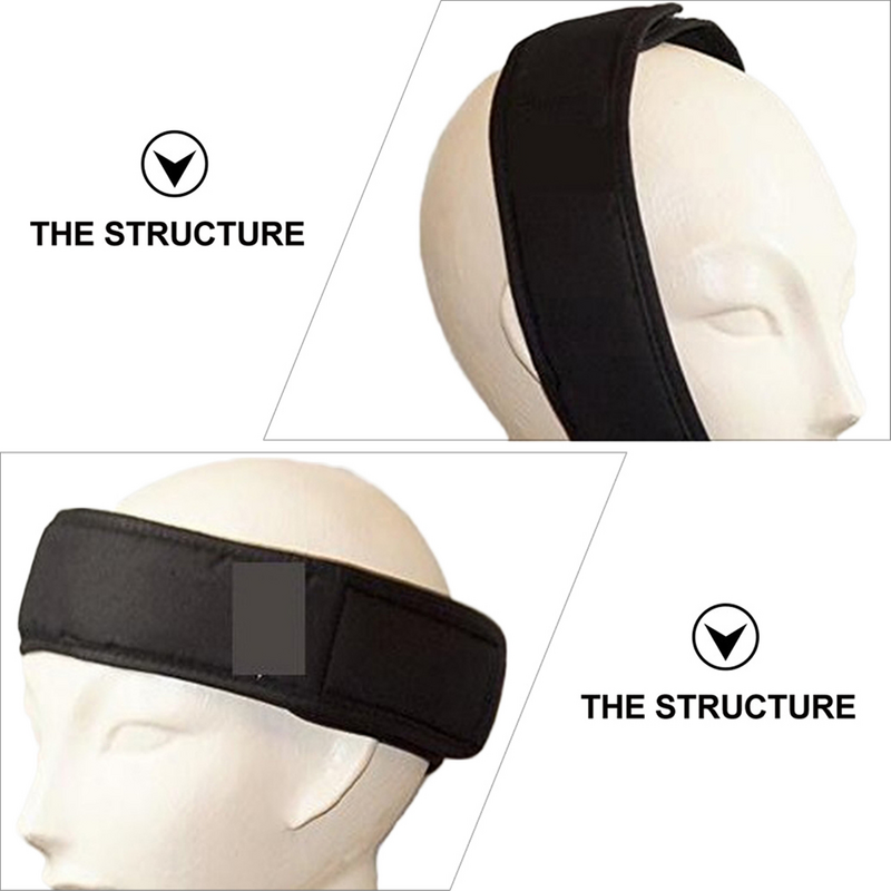 1 Set 2Pcs Headbands 편안한 두통 완화 혈액 순환 헤드 스트랩 (검정색)