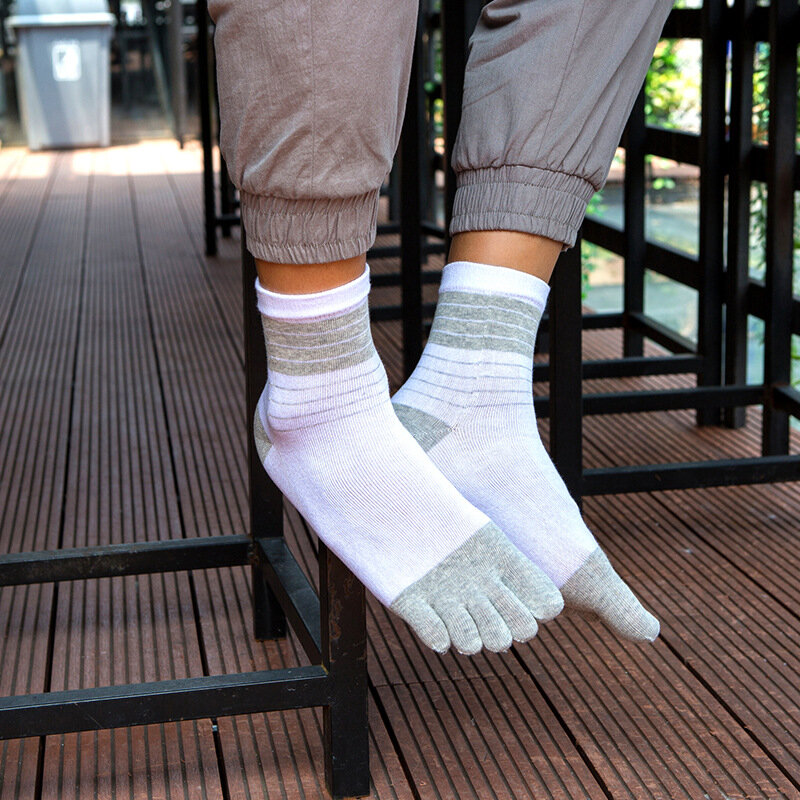 新5指の靴下コーマ綿カラフルな通気性汗消臭抗菌ファッションスポーツソックス