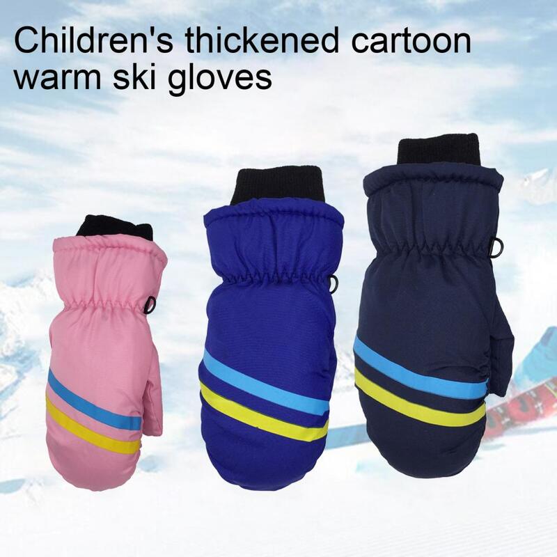 Útil crianças luvas coldproof algodão impressão clara crianças luvas de neve luvas de esqui crianças luvas de neve 1 par