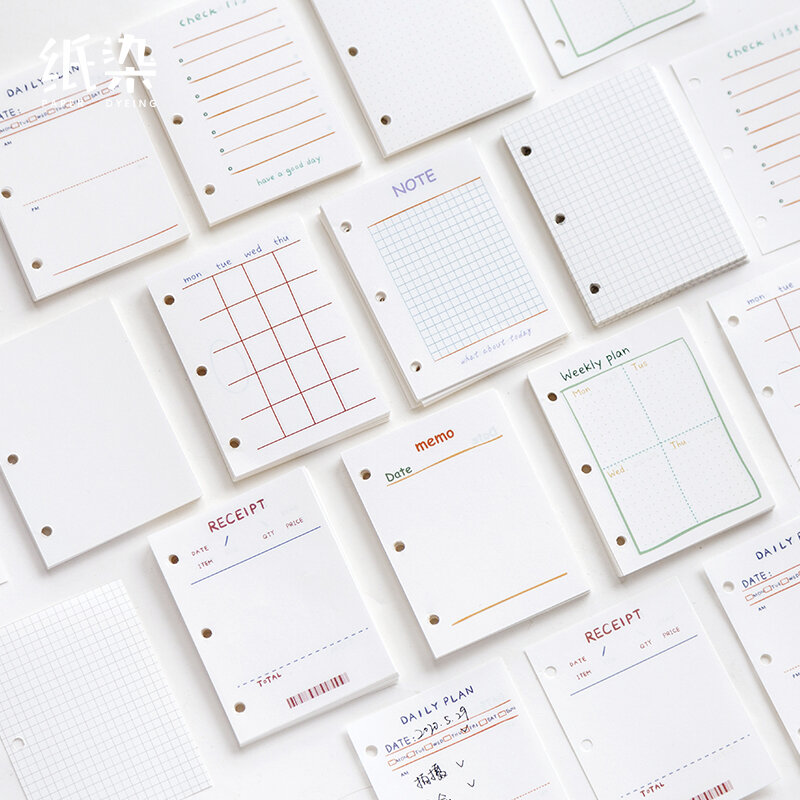 Mini cuaderno de hojas sueltas con 3 agujeros, organizador, carpeta, diario, anillas, notas, suministros escolares Kawaii