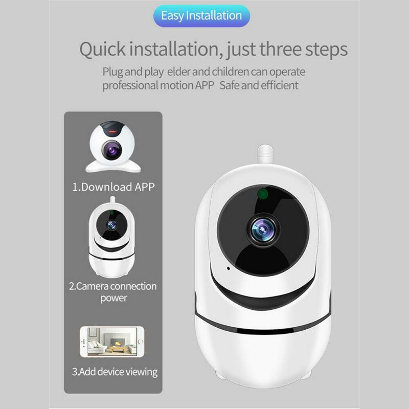 Kamera IP WiFi 720P Monitor Keamanan Rumah Bayi CCTV Anjing Pintar Deteksi Gerakan Penglihatan Malam dan Alarm Kamera Keamanan Dalam Ruangan